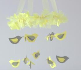 SMALL Yellow & Gray Bird Nursery Mobile