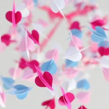 Pink, Blue & White Bird Nursery Mobile
